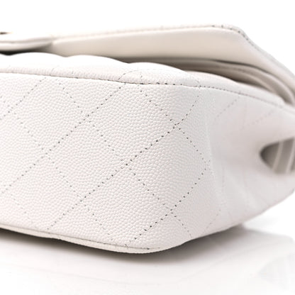 Chanel Caviar Quilted Medium Double Flap White 9 of 9
