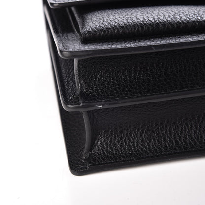 Saint Laurent Grained Calfskin Medium Monogram Sunset Satchel Black 7 of 7