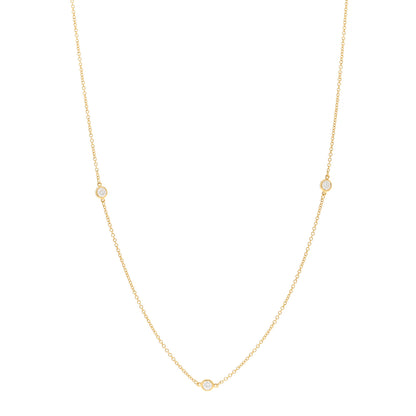 Tiffany 18K Yellow Gold Diamond .45ctw 5 Station Diamonds by the Yard Necklace 1 of 4