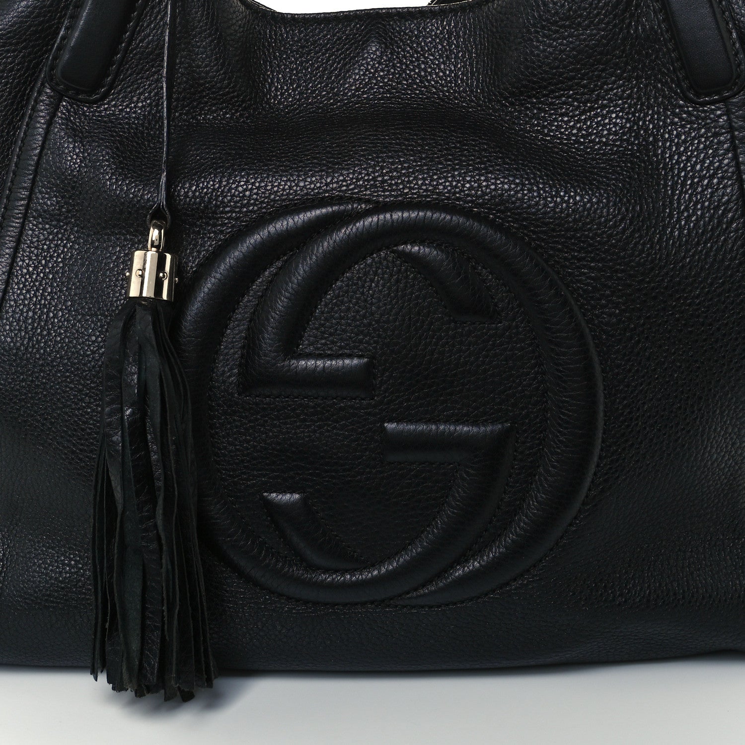 Gucci Pebbled Calfskin Medium Soho Shoulder Bag Black 9 of 11