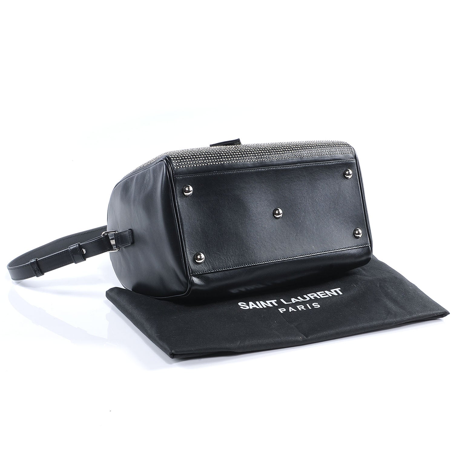 Saint Laurent Leather Studded Duffle 6 Black 4 of 7