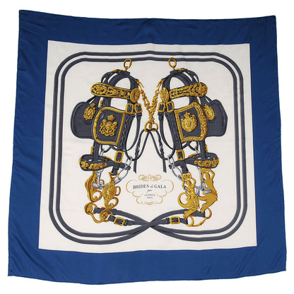 Hermes Silk Brides De Gala Scarf 90 Bleu 2 of 4