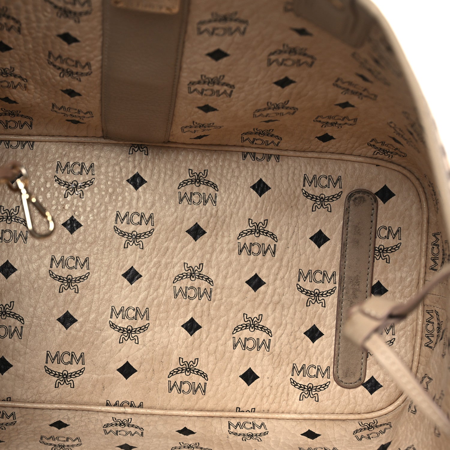 MCM Visetos Medium Liz Reversible Shopper Tote Beige 10 of 20