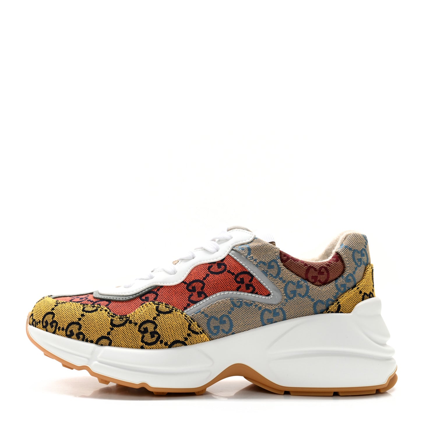 Monogram Multicolor Demetra Womens Rhyton Sneakers 37 Yellow Blue Great White Tabasco