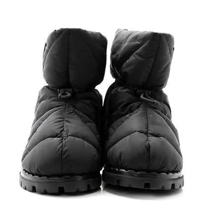 Prada Re-Nylon Piuma Triangle Logo Padded Drawcord 20mm Snow Boots 35 Black 2 of 8