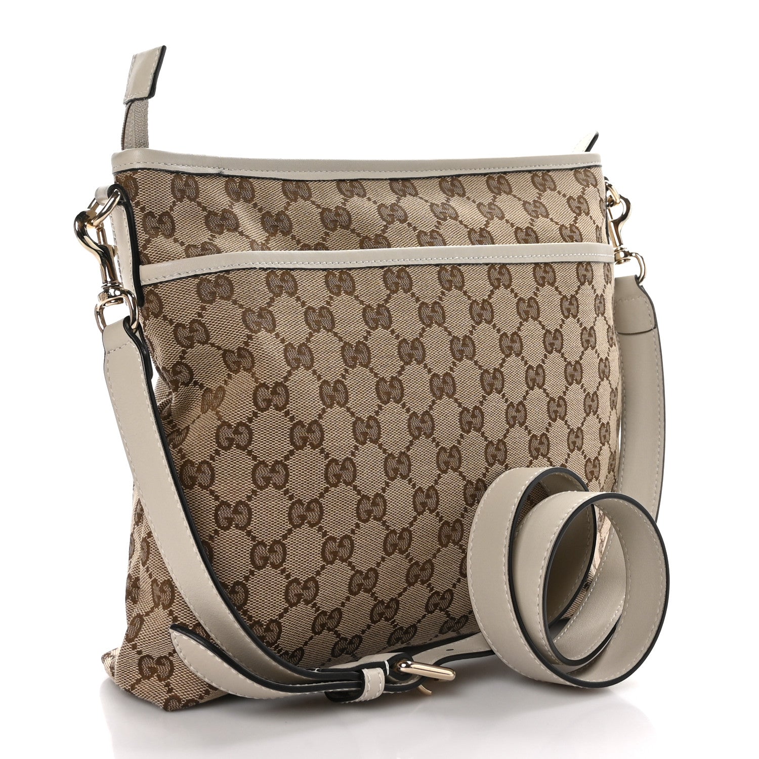 Gucci Monogram Medium Flat Messenger Bag Off White 3 of 9