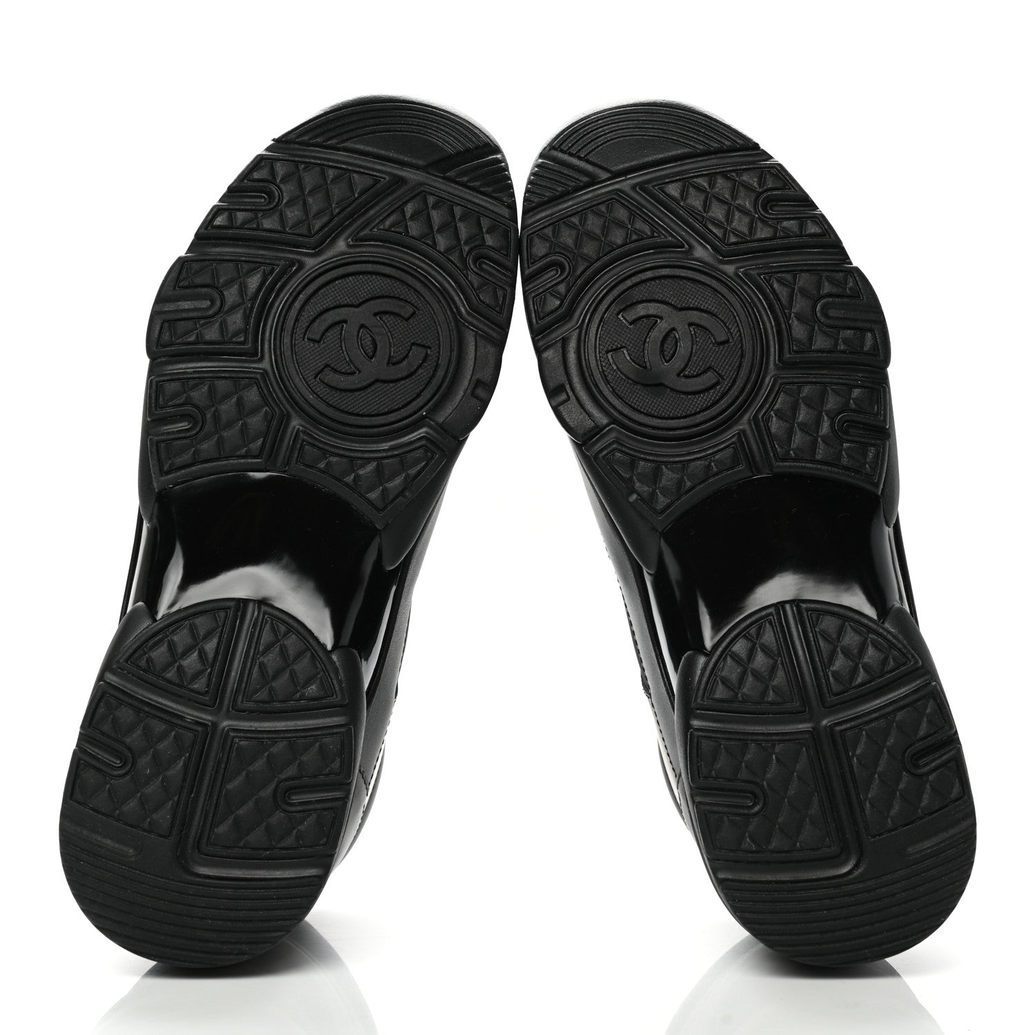 Chanel Lambskin Fabric CC Sneakers 39 Black 5 of 8