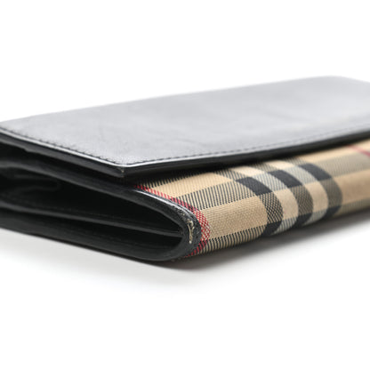 Burberry Calfskin Horseferry Check Porter Continental Wallet Black 5 of 8