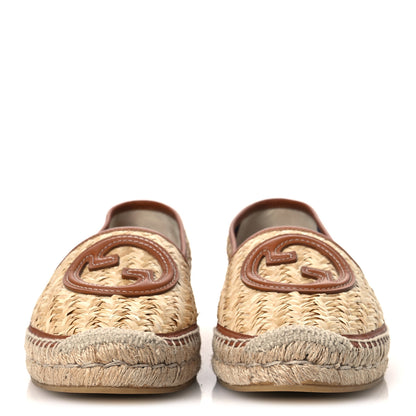 Gucci Raffia Harness Calfskin Interlocking G Adela Espadrilles 41 Palmi Naturale Harness Brown 3 of 11
