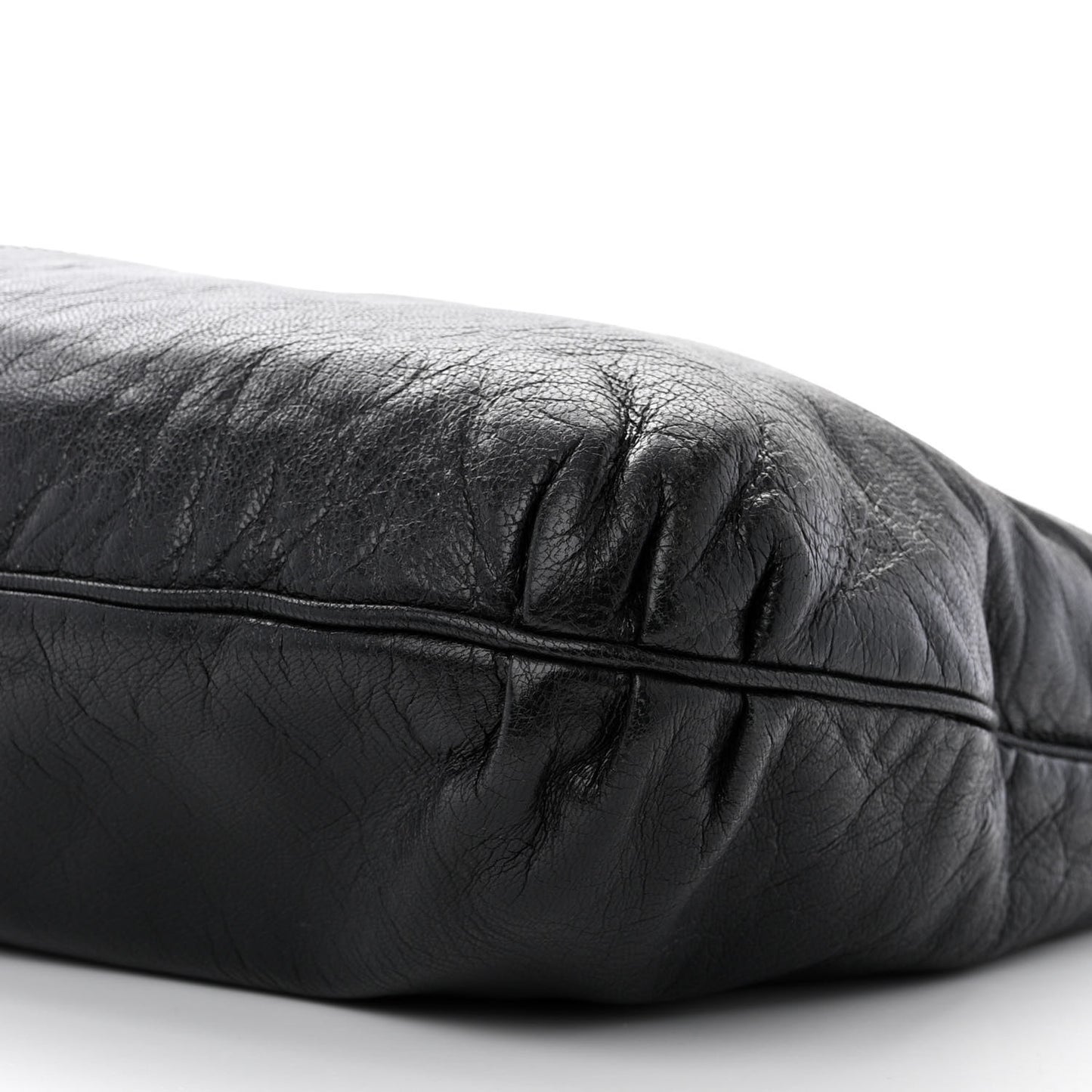 Sheepskin Zipper Hobo Black