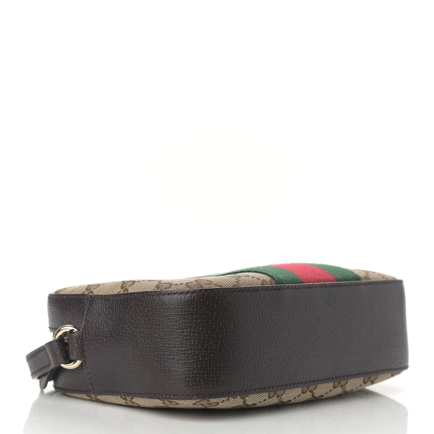 GG Supreme Monogram Web Small Webby Bee Shoulder Bag Dark Brown