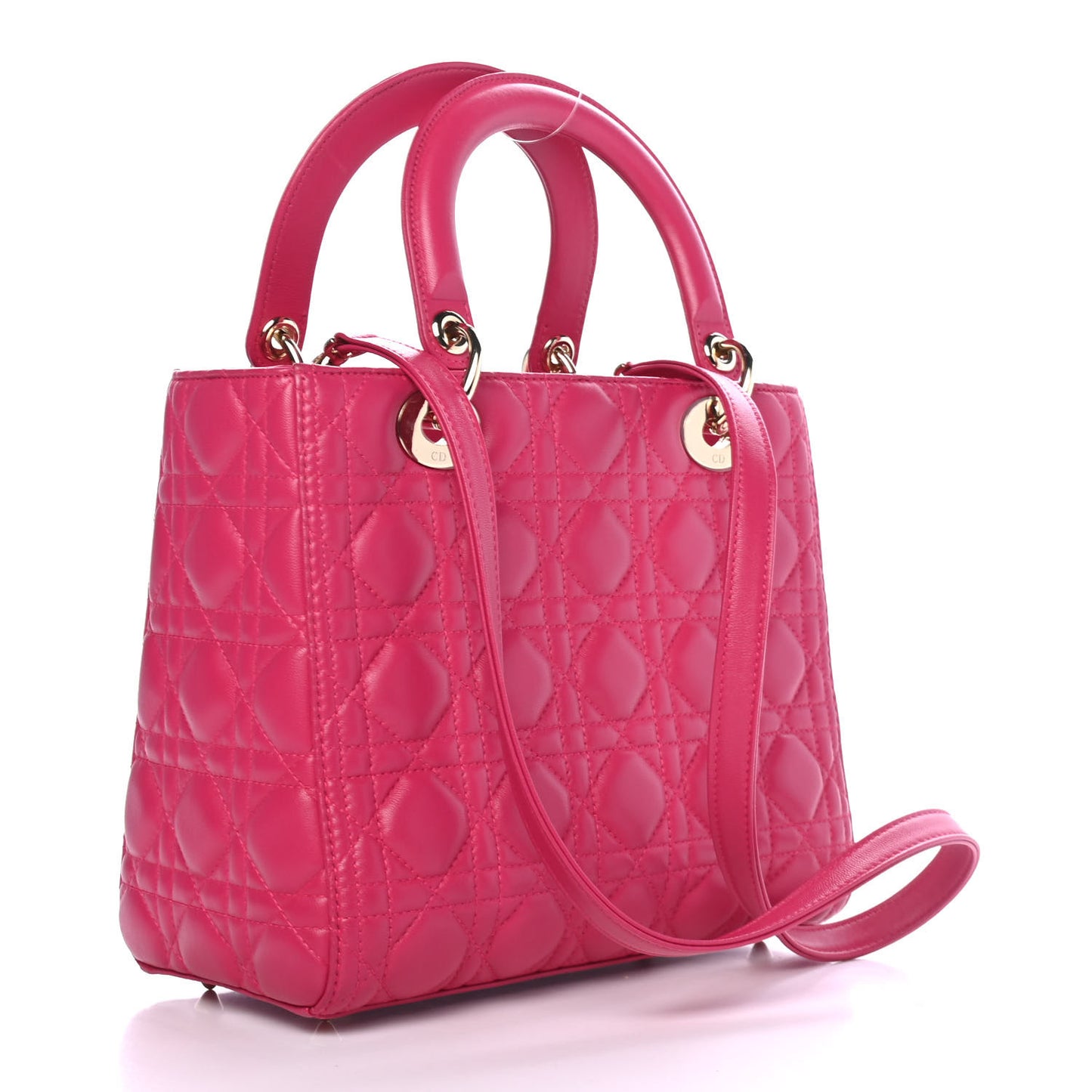 Lambskin Cannage Medium Lady Dior Pink
