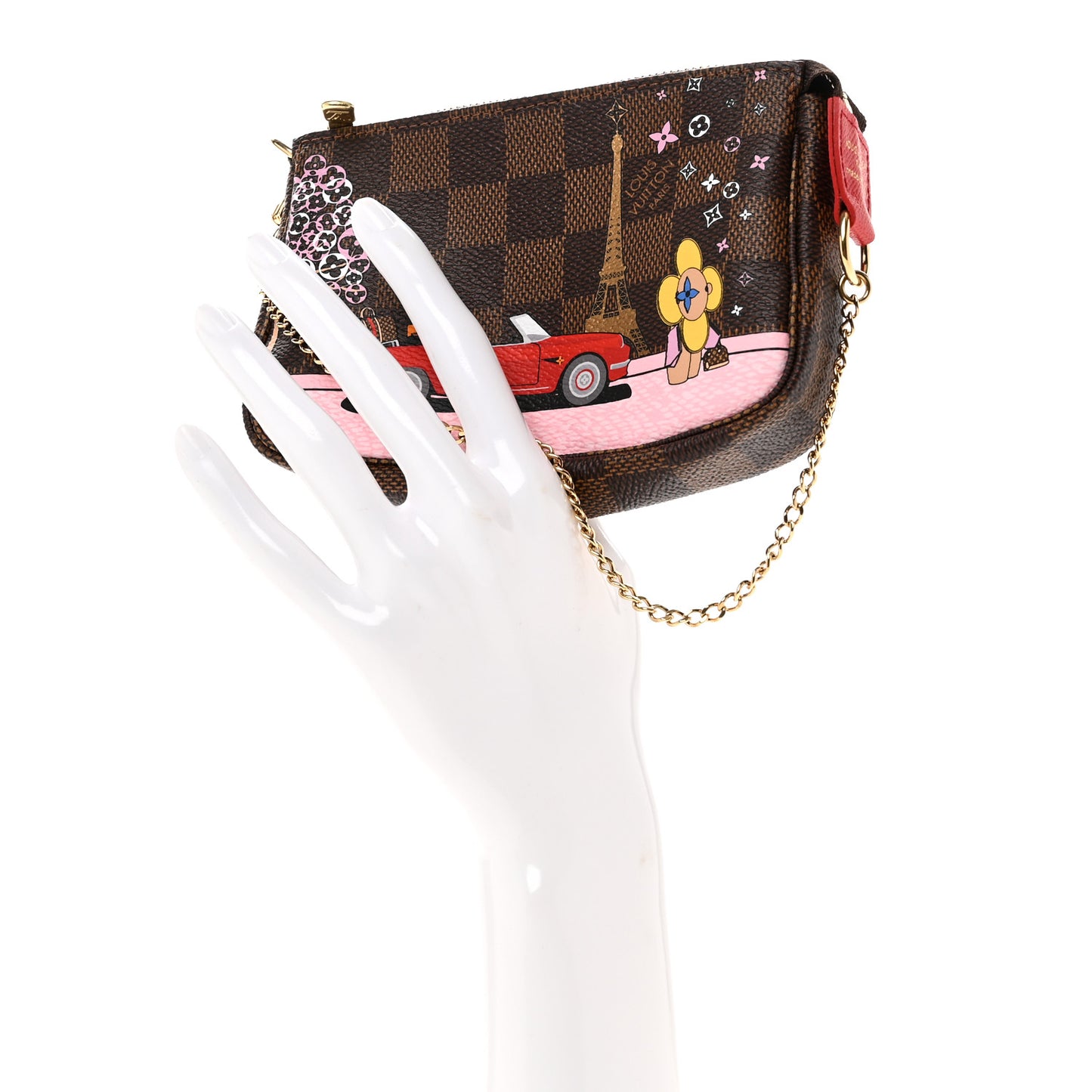 Damier Ebene 2019 Christmas Animation Mini Pochette Accessories Red