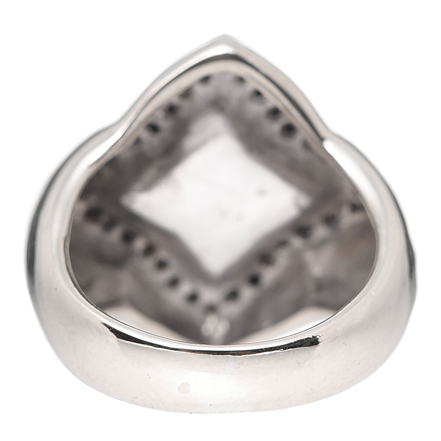 David Yurman 18K White Gold Diamond Blue Chalcedony Quatrefoil Ring 50 5.5 3 of 5