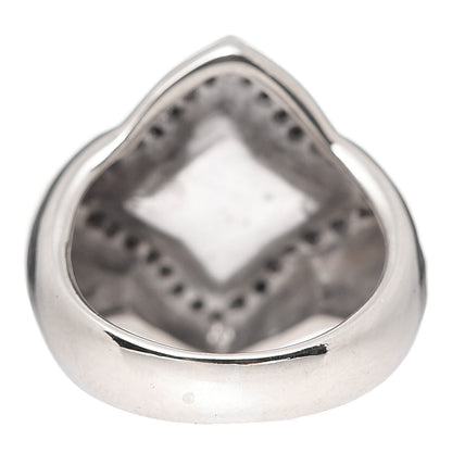 David Yurman 18K White Gold Diamond Blue Chalcedony Quatrefoil Ring 50 5.5 3 of 5