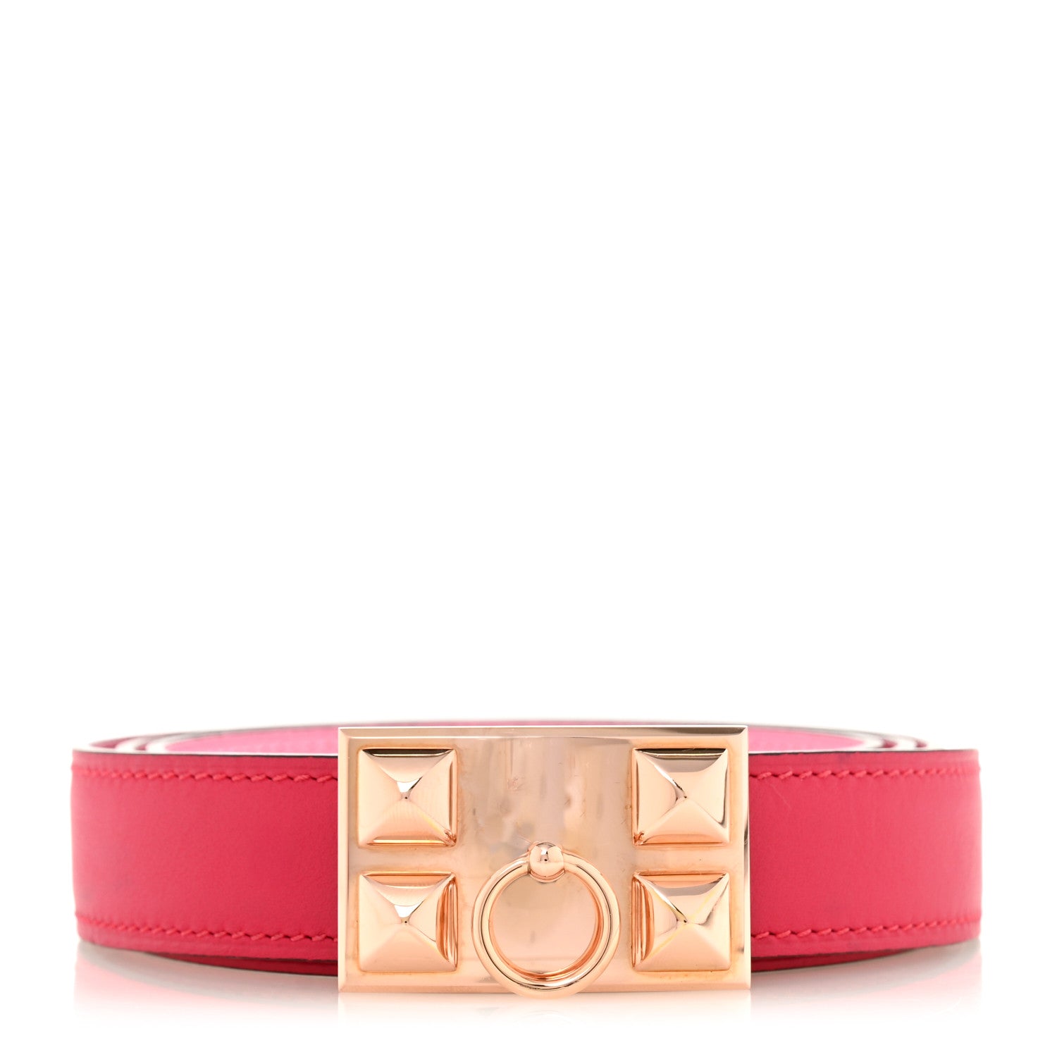 Hermes Epsom Swift 24mm Collier De Chien CDC Belt 90 36 Rose Confetti Rose Mexico 1 of 6