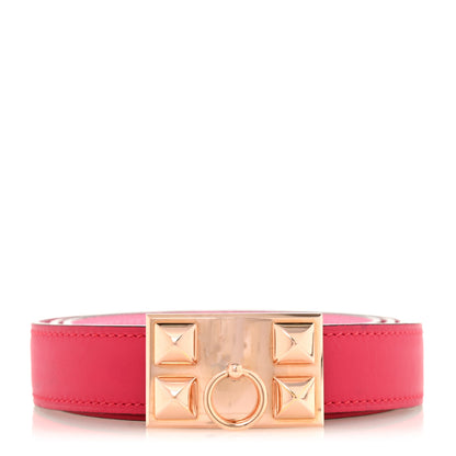 Hermes Epsom Swift 24mm Collier De Chien CDC Belt 90 36 Rose Confetti Rose Mexico 1 of 6