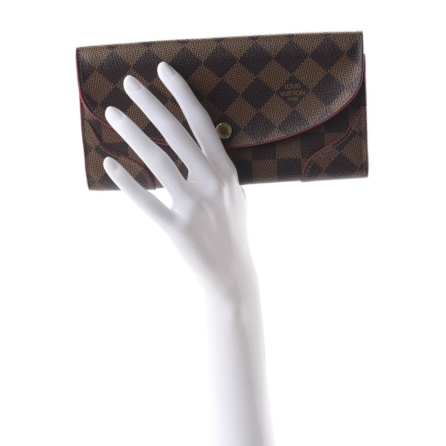 Louis Vuitton Damier Ebene Caissa Wallet Cherry 2 of 10