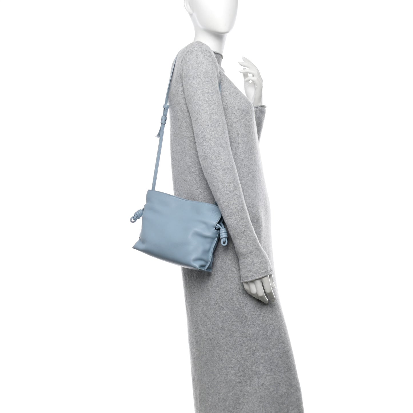 Nappa Mini Flamenco Knot Bag Dusty Blue