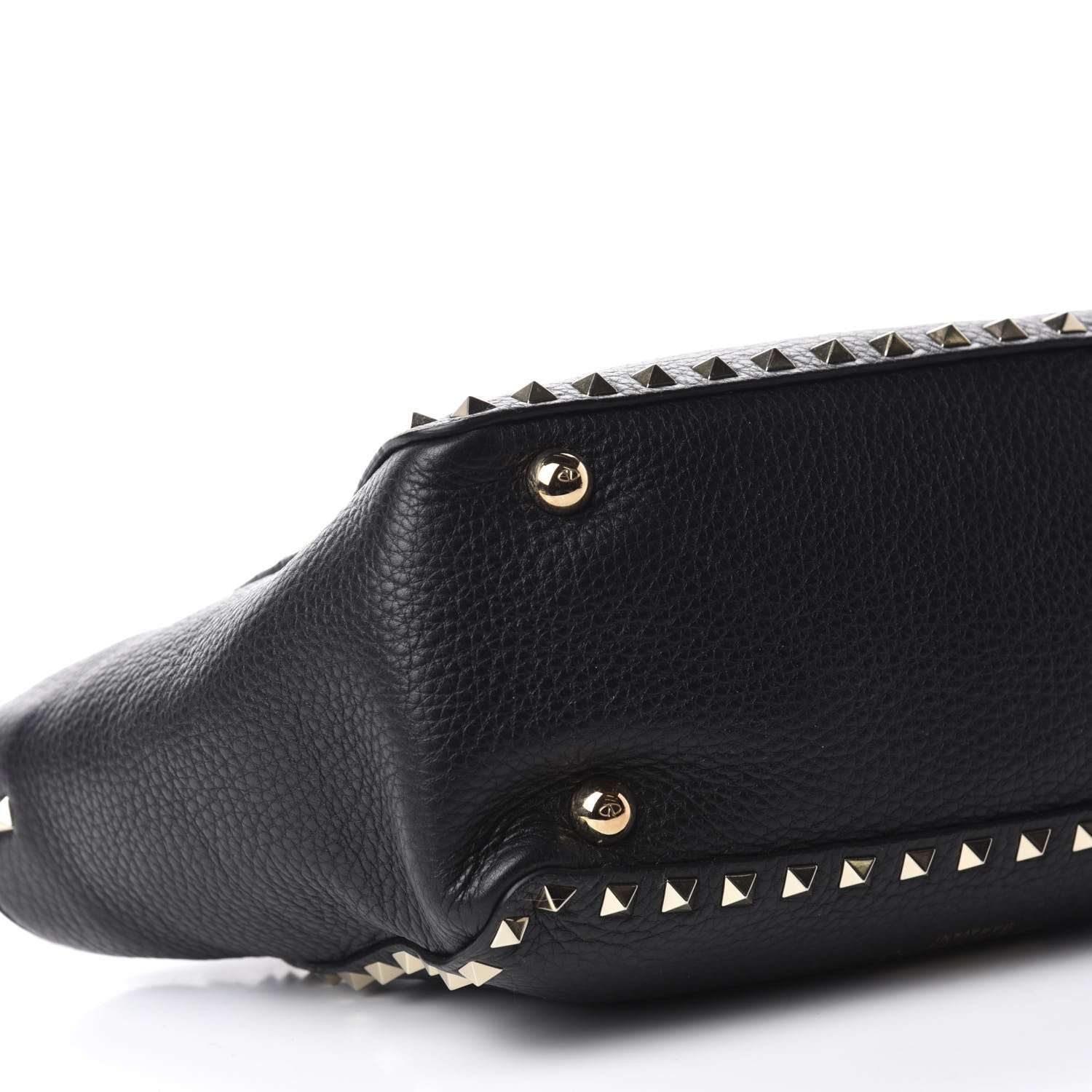 Valentino Garavani Grained Calfskin Small Rockstud Tote Black 7 of 10