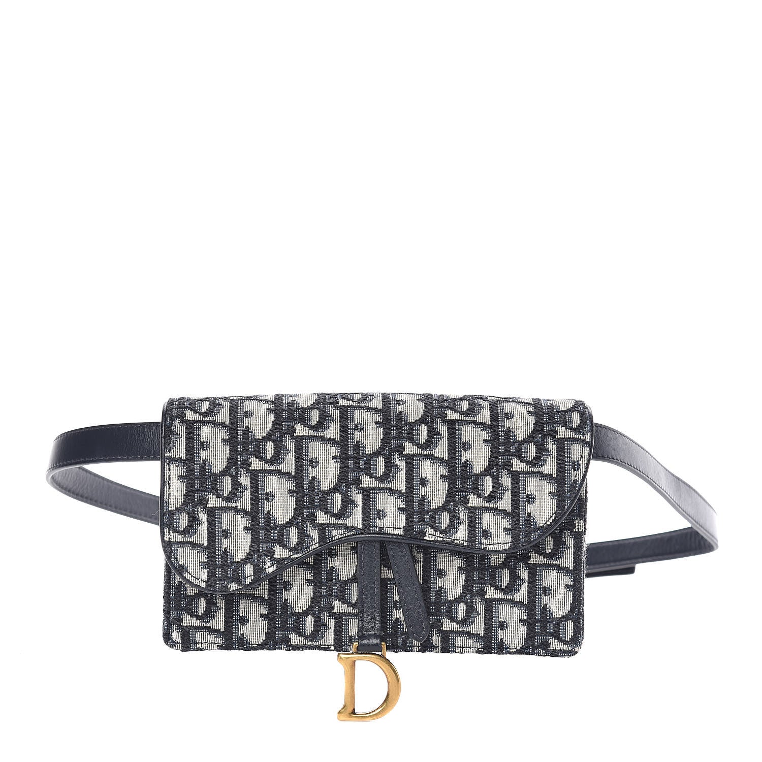 Christian Dior Oblique Saddle Belt Bag Blue 1 of 12