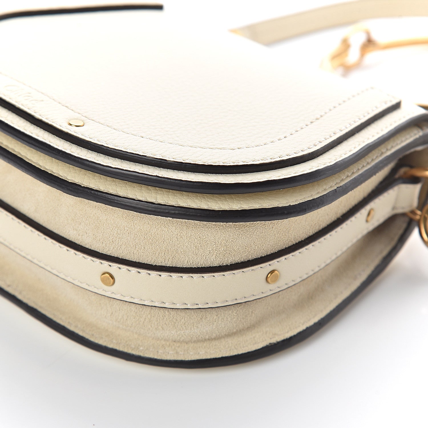 Chloe Calfskin Suede Small Nile Bracelet Bag Off White 8 of 8