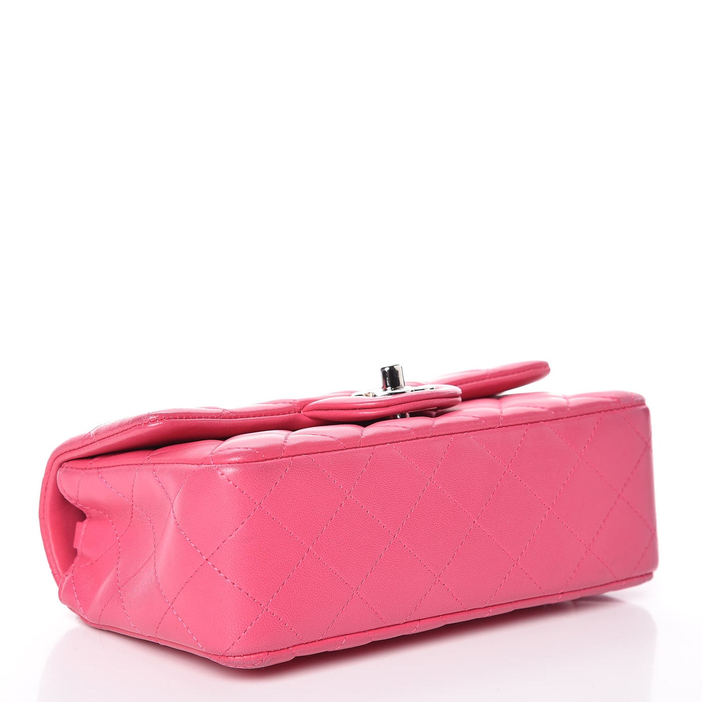 Lambskin Quilted Mini Rectangular Flap Fuchsia
