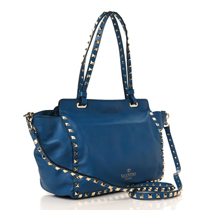Valentino Garavani Vitello Small Rockstud Tote Blue Delft 3 of 9