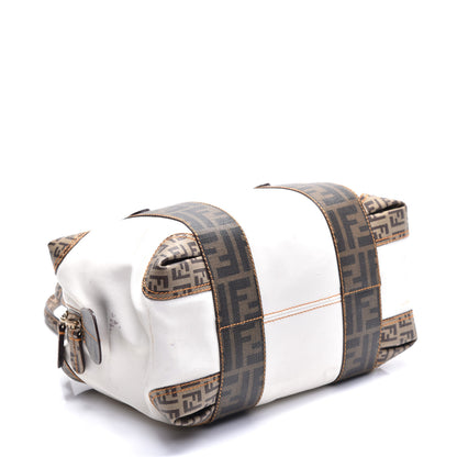 Fendi Canvas Zucca Zucchino Spalmati Mixed Media Small B Mix Tote White 4 of 12