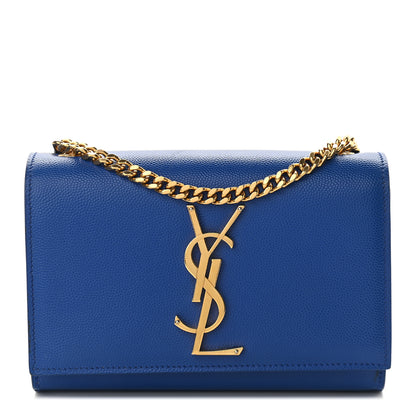 Saint Laurent Grain De Poudre Small Classic Monogram Kate Satchel Royal Blue 1 of 8
