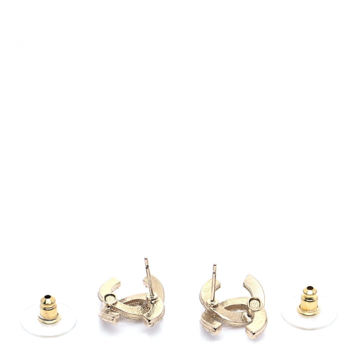 Chanel Crystal Pearl CC Earrings Gold 3 of 5