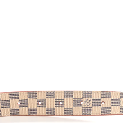 Louis Vuitton Damier Azur LV Initiales 32mm Belt 85 34 Rose Ballerine 4 of 7
