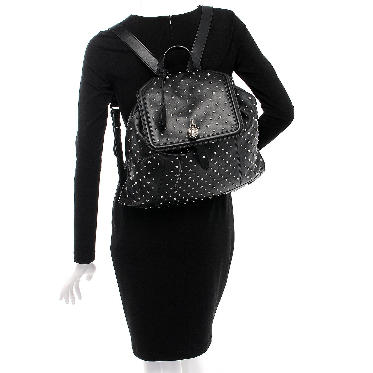 Alexander McQueen Calfskin Studded Padlock Backpack Black 2 of 8