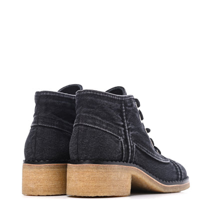 Chanel Denim Lace Up Boots 36 Grey 4 of 12