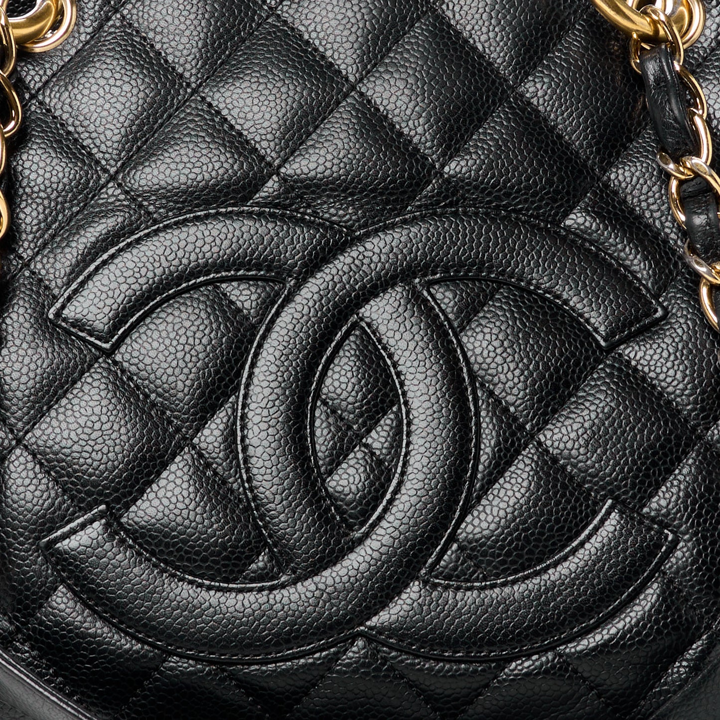 Caviar Quilted Grand Shopping Tote GST Black