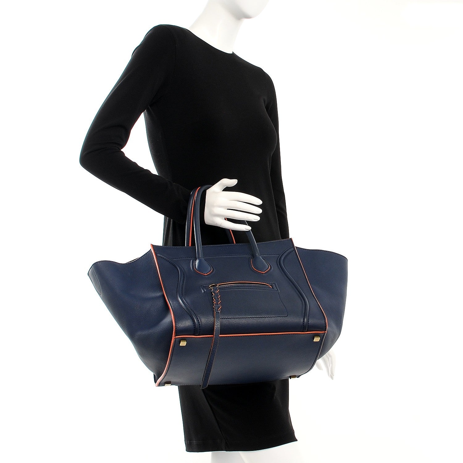 Celine Supple Calfskin Small Phantom Luggage Midnight 2 of 12
