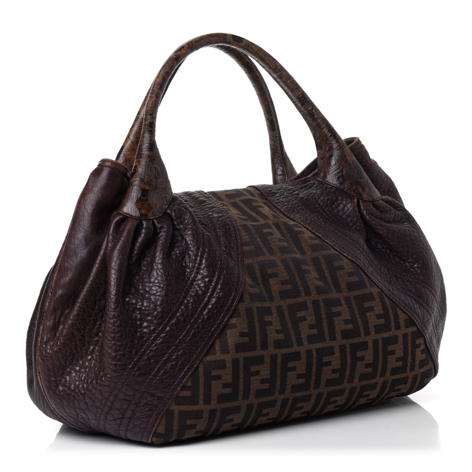 Fendi Zucca Nappa Nuvolata Vitello Tortuga Spy Tobacco Moro 2 of 4