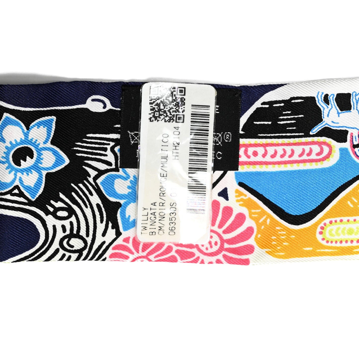 Silk Bingata Twilly Black Red Multicolor