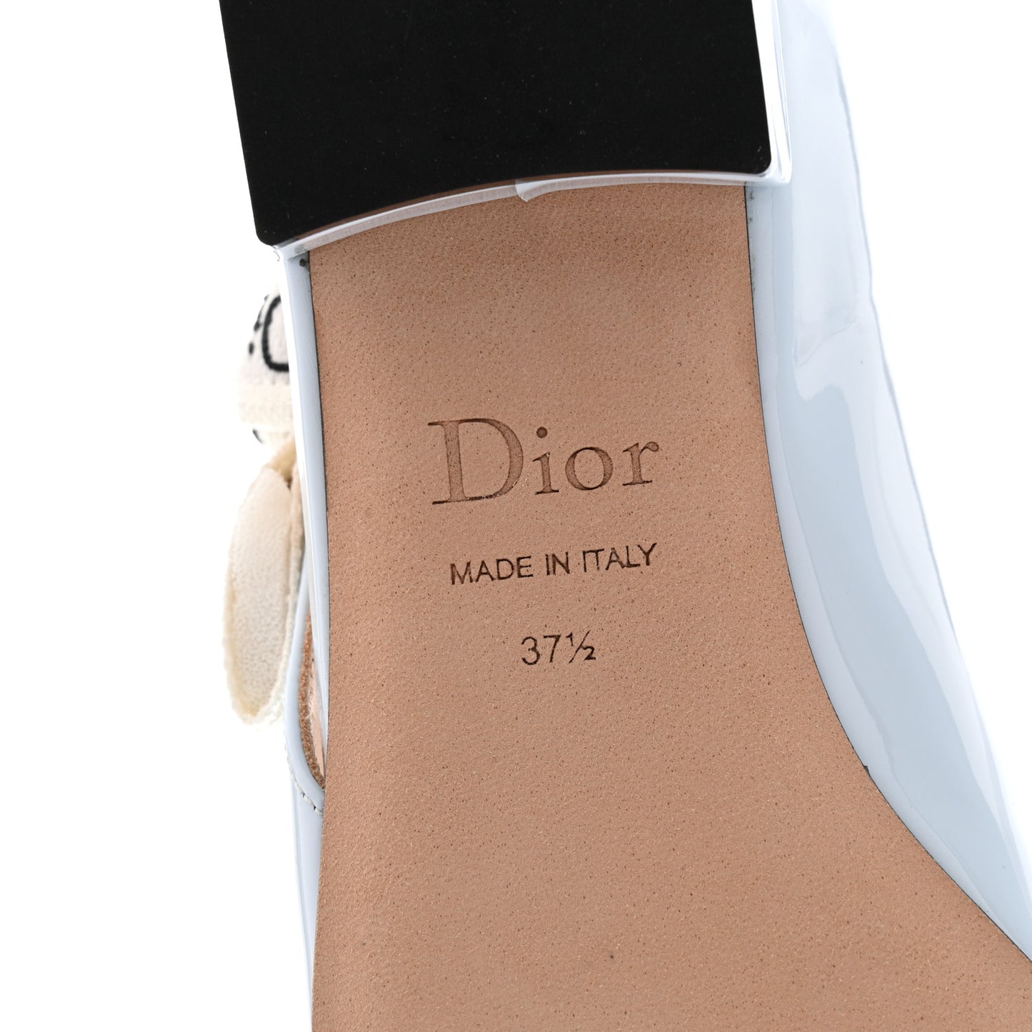 Patent Calfskin J'Adior 20mm Pumps 37.5 Ice Lagoon