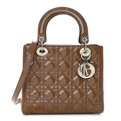 Christian Dior Patent Cannage Medium Lady Dior Brown 1 of 18