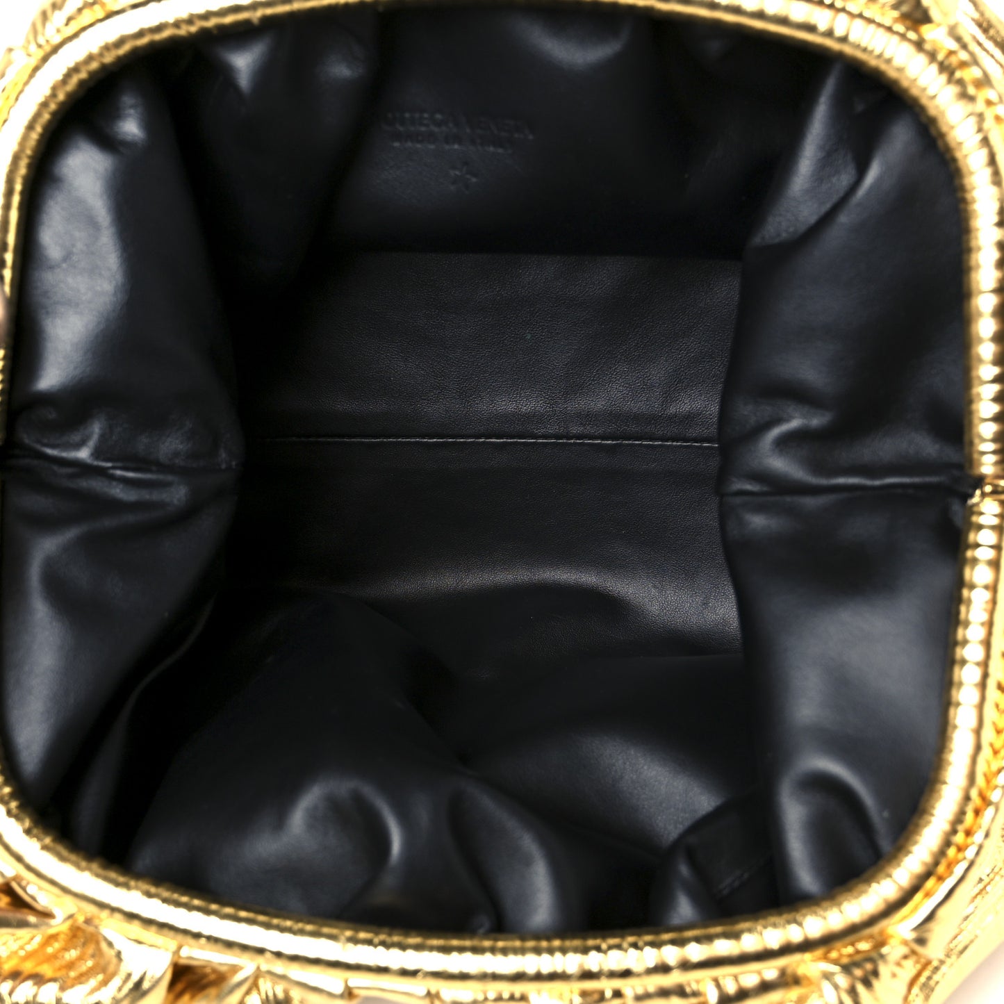 Metallic Bark Calfskin Embossed The Pouch Oversized Clutch Oro