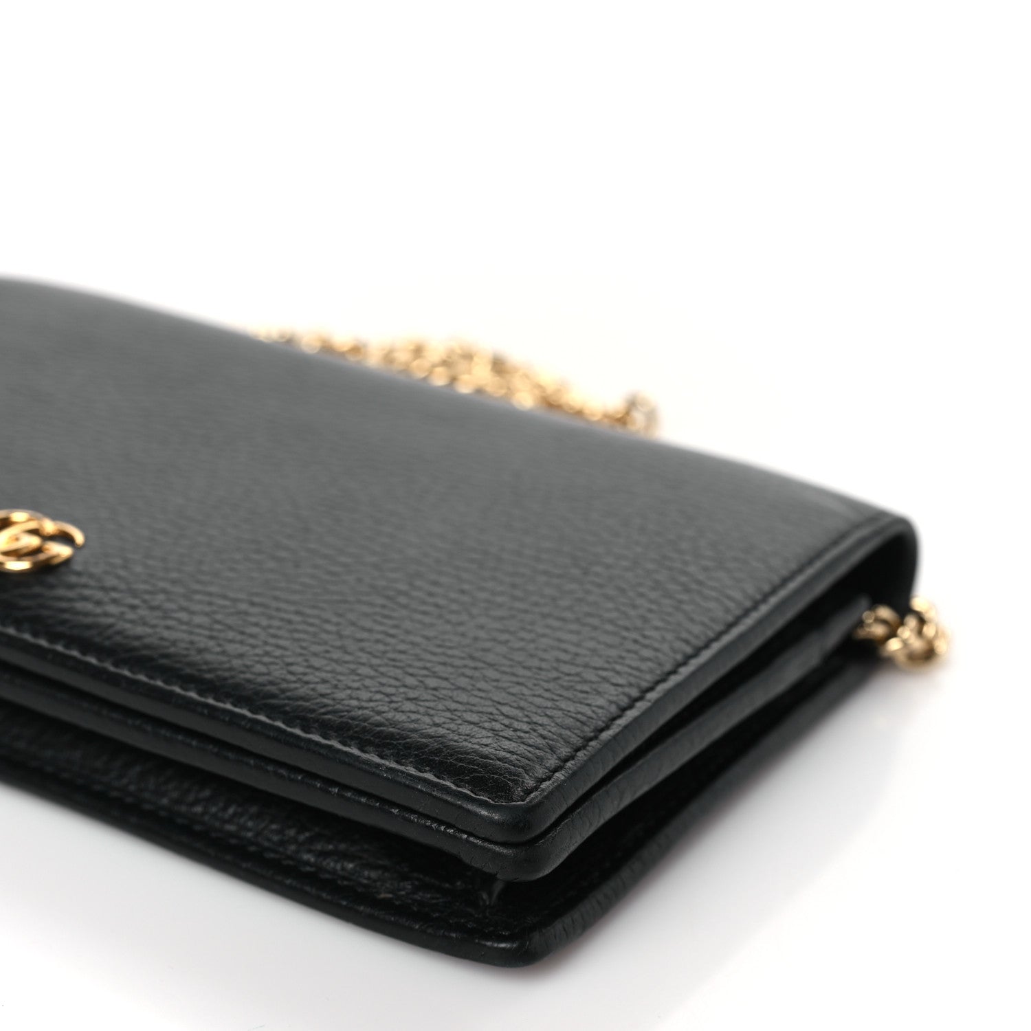 Gucci Calfskin Mini GG Marmont Chain Wallet Black 8 of 8