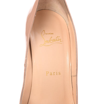Christian Louboutin Patent Lady Peep 150 Pumps 38 Nude 9 of 9