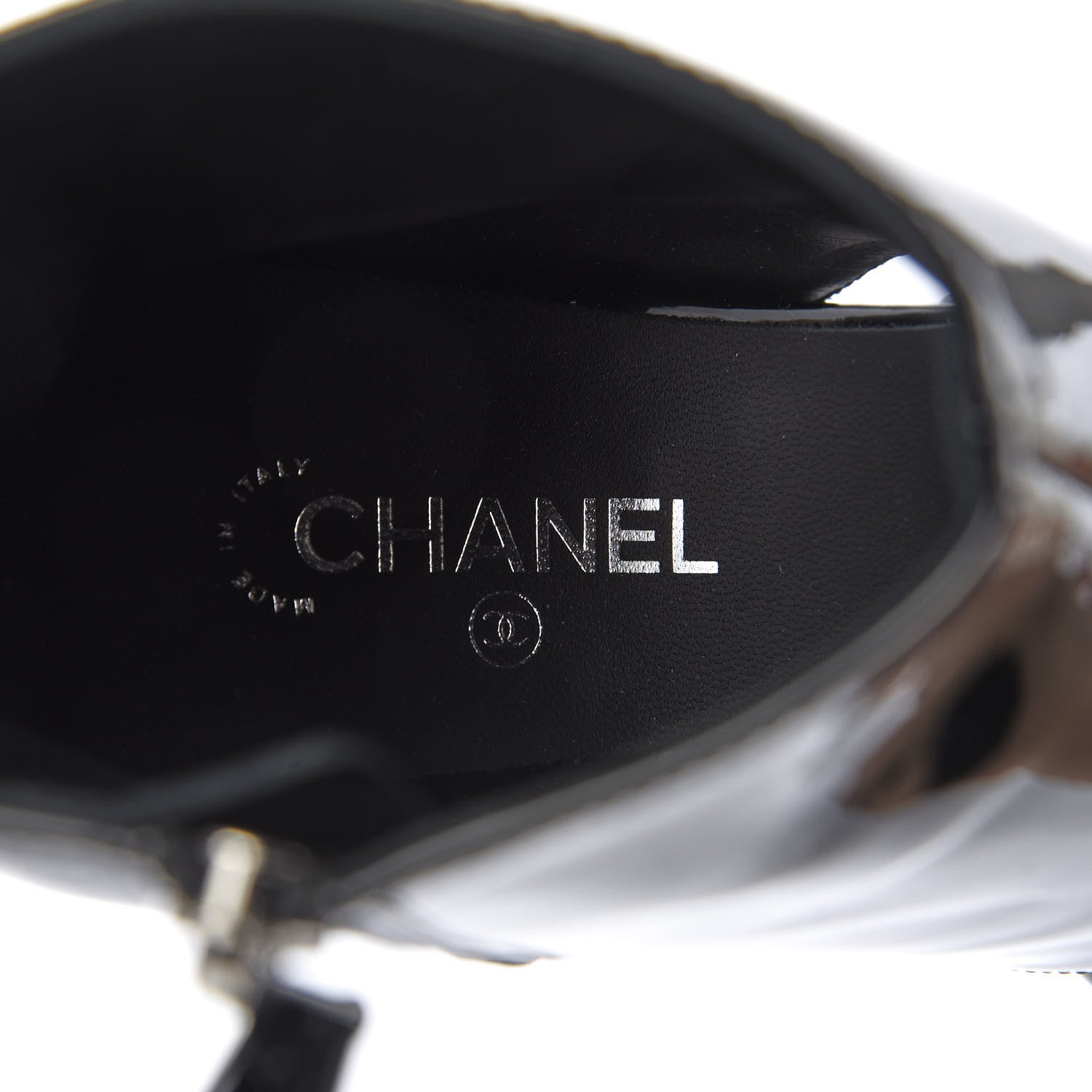 Chanel Patent Calfskin Pumps 36 Black White 7 of 10