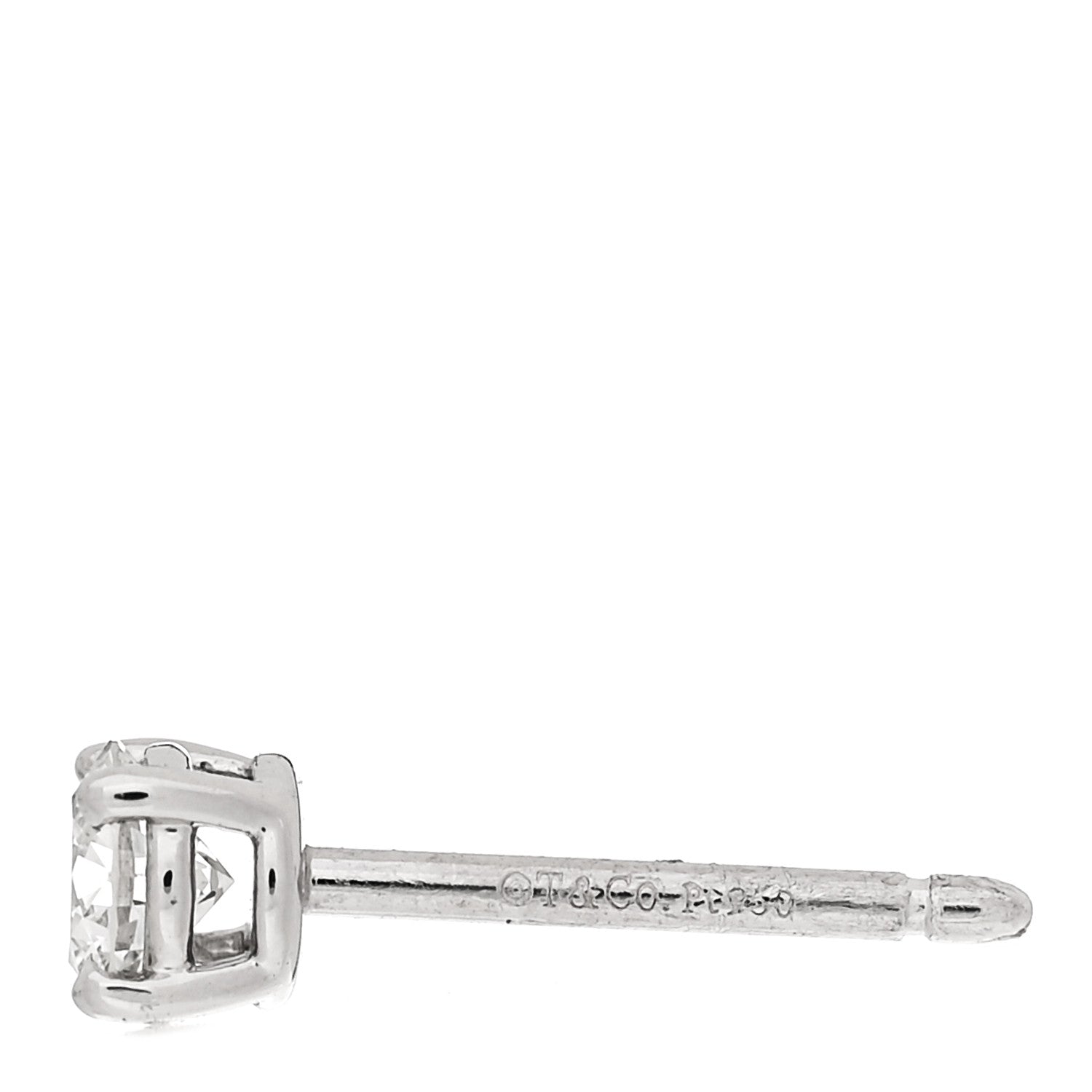 Tiffany Platinum Diamond .32ctw Solitaire Earrings 4 of 5