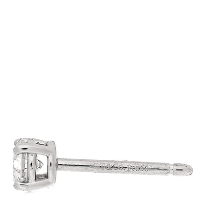 Tiffany Platinum Diamond .32ctw Solitaire Earrings 4 of 5