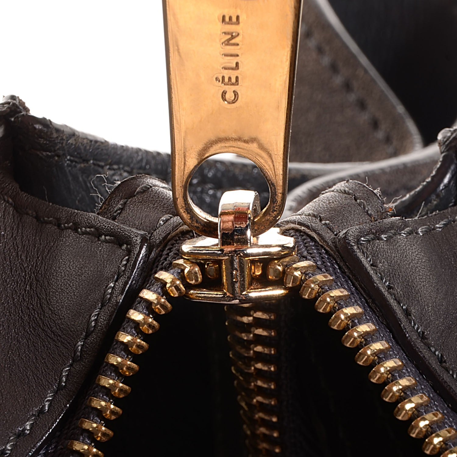 Celine Smooth Calfskin Suede Medium Trapeze Grey 7 of 8
