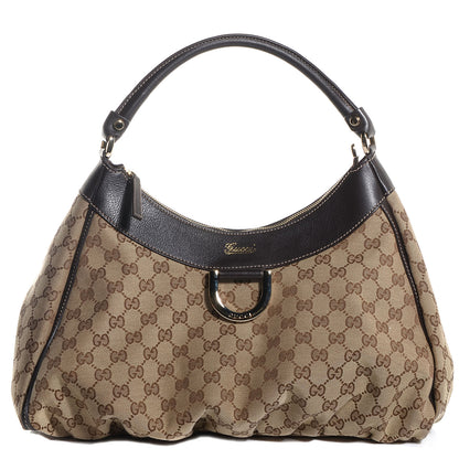 Gucci Monogram Large D Gold Hobo Dark Brown 1 of 7