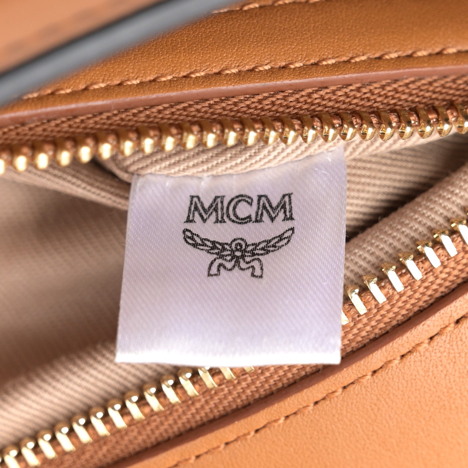 MCM Visetos Calfskin Millie Wallet on Chain Cognac Black 7 of 10