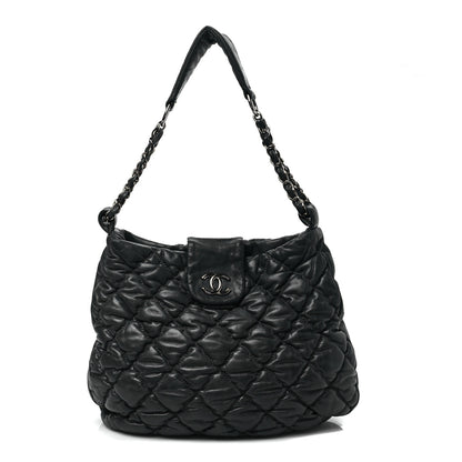Chanel Iridescent Calfskin Bubble Quilt Hobo Black 1 of 9